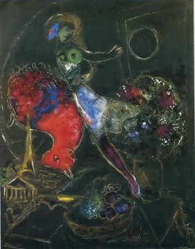 マルク・シャガール Painting - 夜のコンテンポラリーマルク・シャガール